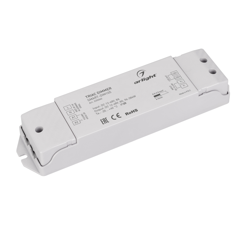 Диммер Arlight Smart-Dim105 (12-48V, 8A, Triac) 035060 Диммер Arlight Smart-Dim105 (12-48V, 8A, Triac) 035060