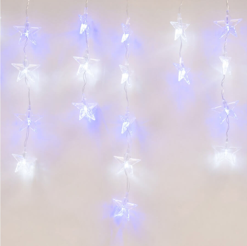 Светодиодная гирлянда (UL-00001410) Uniel занавес 220V белый ULD-E5505-196/DTK WHITE-BLUE IP20 STARS-1