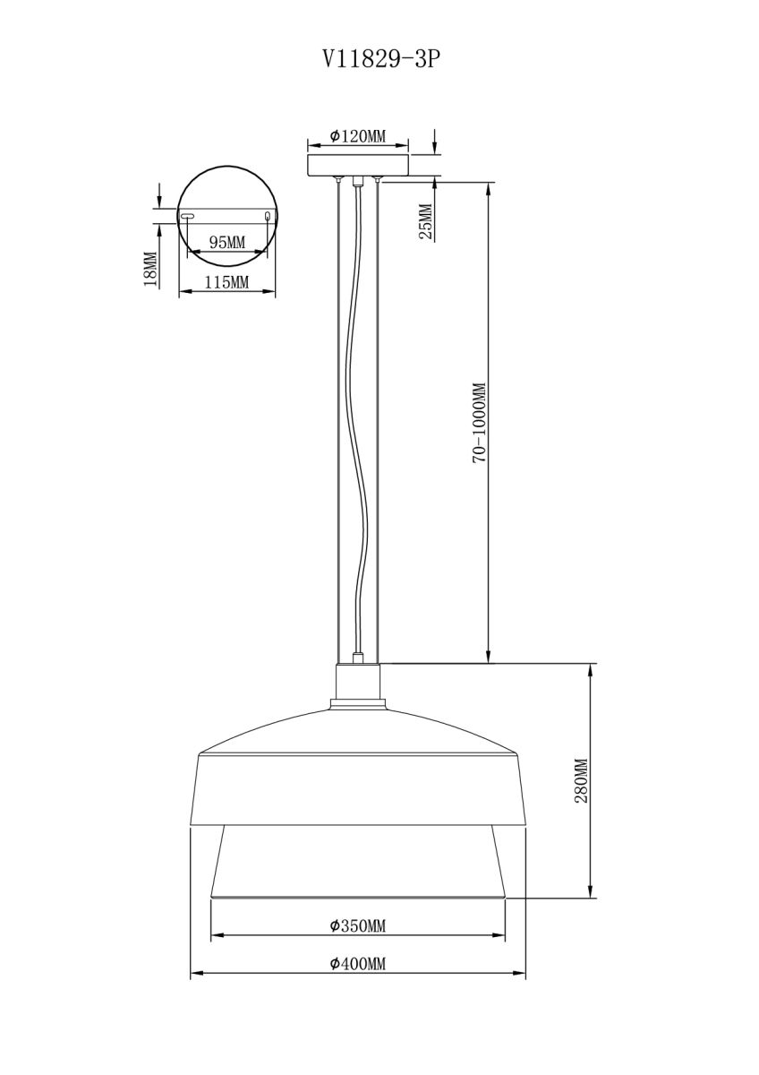 Подвесной светильник Moderli Takoma V11829-3P