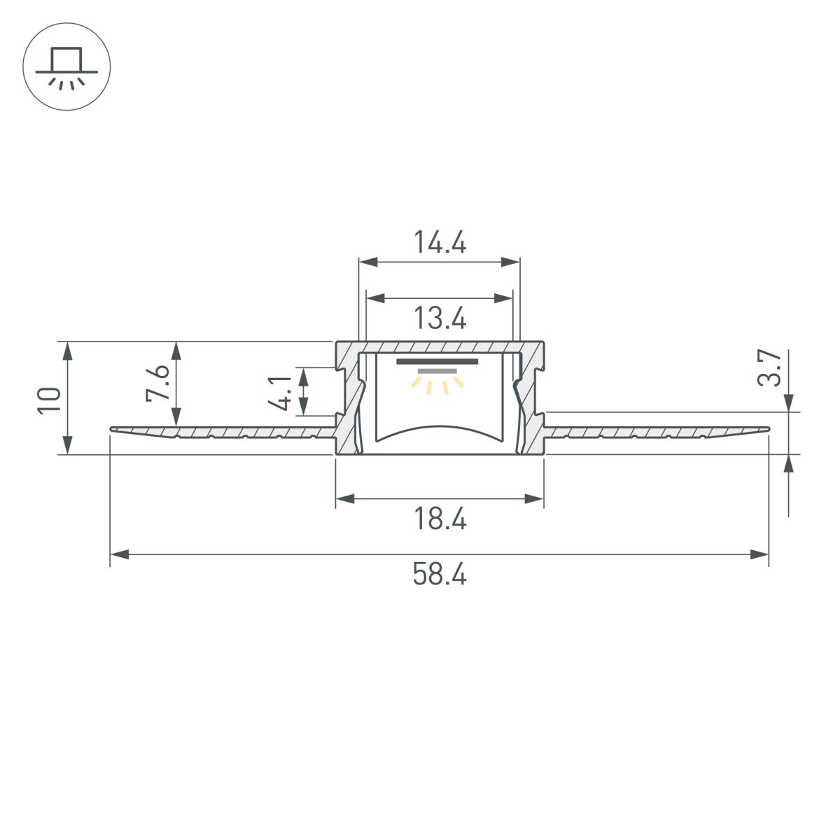 Профиль Arlight HR-M-F-HIDE-2000 (Алюминий) 065921