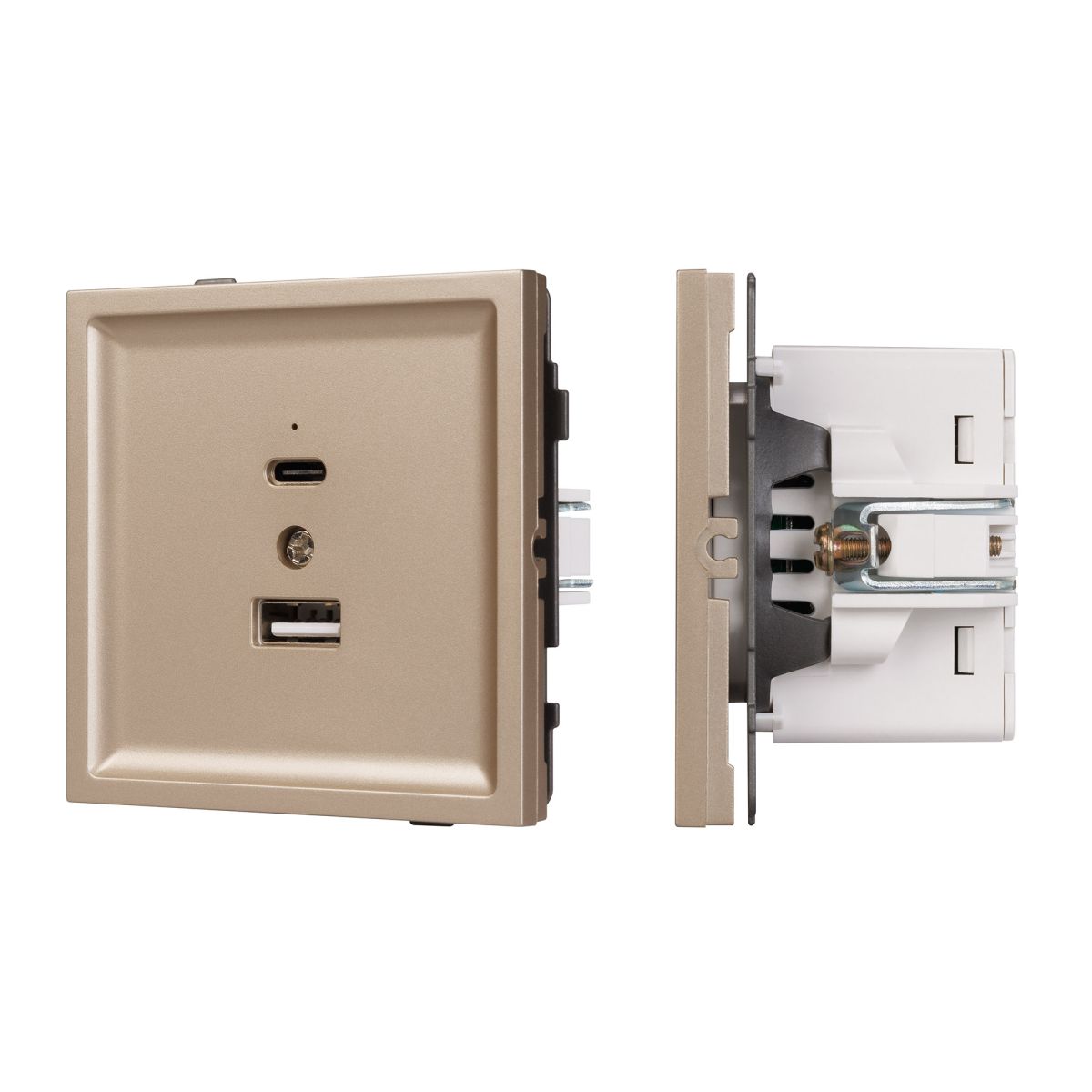 Механизм USB розетки Arlight SCT-TENDO-MUAC-PL-GD (5V, 3A, QC3) 054097