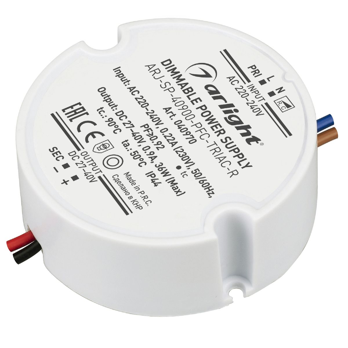 Блок питания Arlight ARJ-SP-40900-PFC-TRIAC-R (36W, 27-40V, 900mA) 040970 Блок питания Arlight ARJ-SP-40900-PFC-TRIAC-R (36W, 27-40V, 900mA) 040970