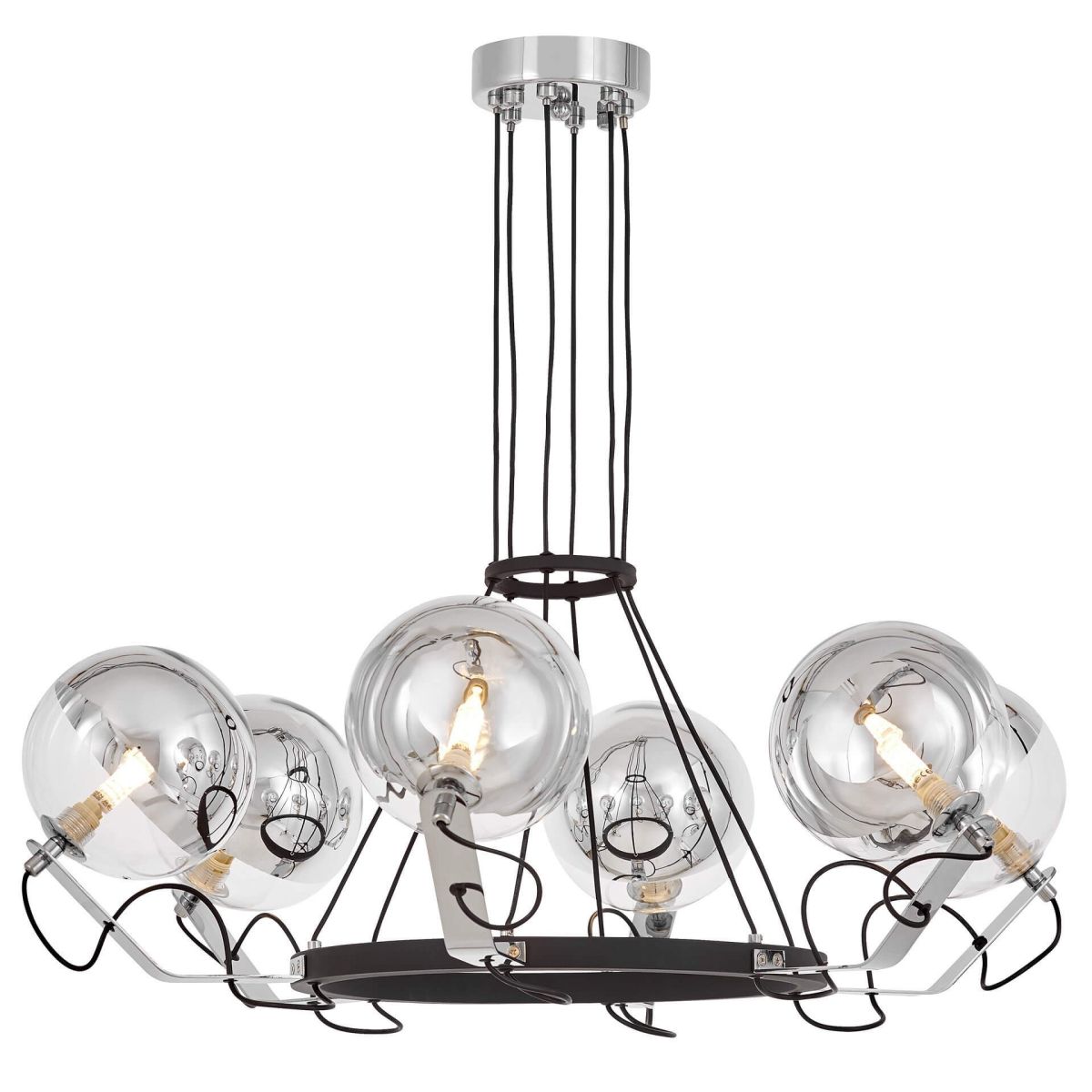 Подвесная люстра Lumina Deco LDP 9110-6 BK+CHR Подвесная люстра Lumina Deco LDP 9110-6 BK+CHR