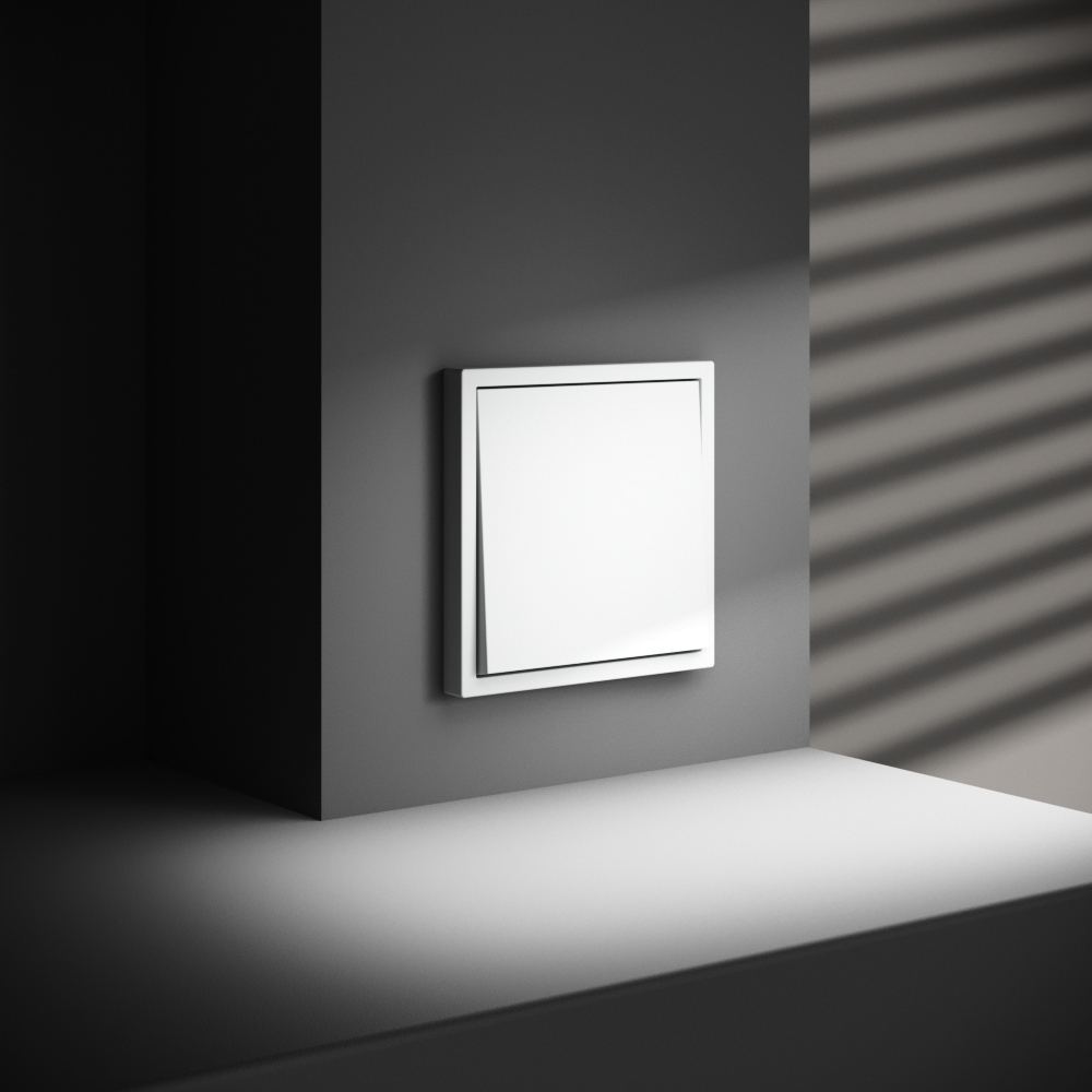 Проходной переключатель одноклавишный Voltum S70 VLS010302 (белый матовый)