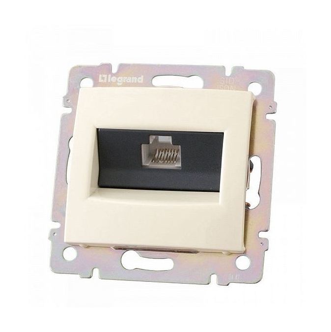 Розетка комп(RJ45) 1-ая 5 кат.крепление винт.(без лапок) Legrand DIY Valena Крем 695624