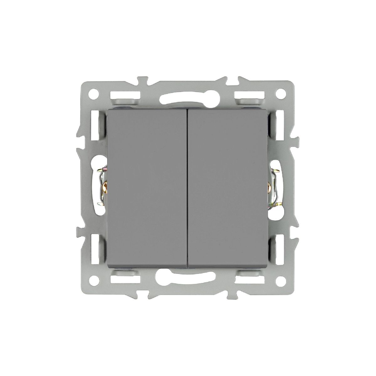 Механизм выключателя двухклавишный непроходной Arlight SWT-MK02-PL-GR (250V, 16A) 043726