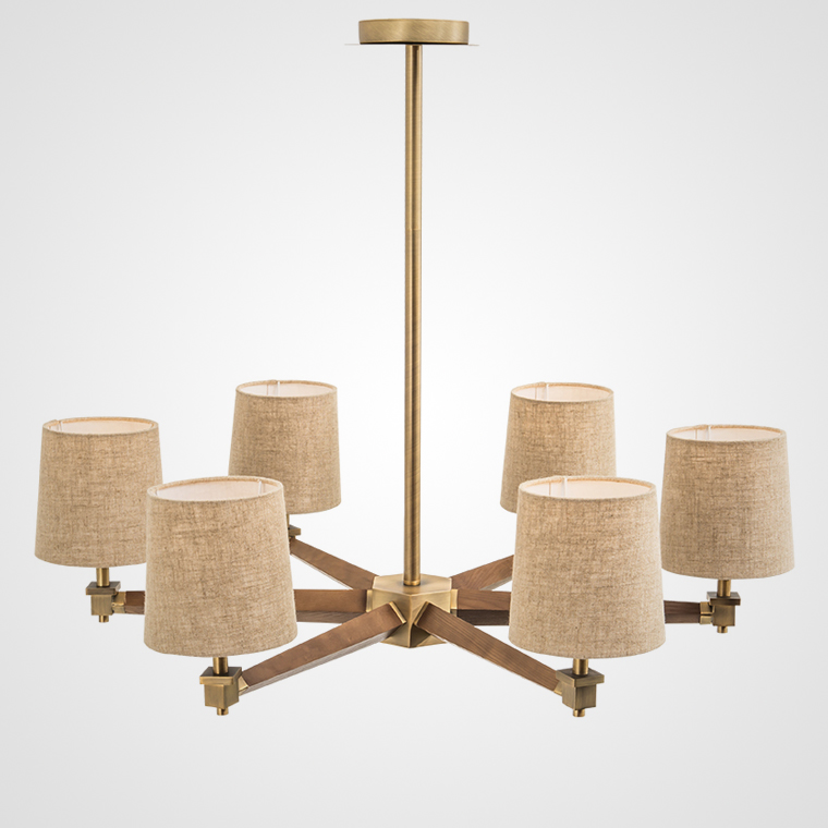 Люстра на штанге ImperiumLoft Jorgenson Beige/Dark Wood Stavra 102089-26