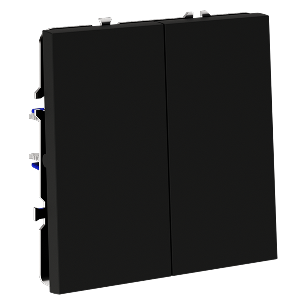 Проходной переключатель двухклавишный Voltum S70 VLS020308 (черный матовый)