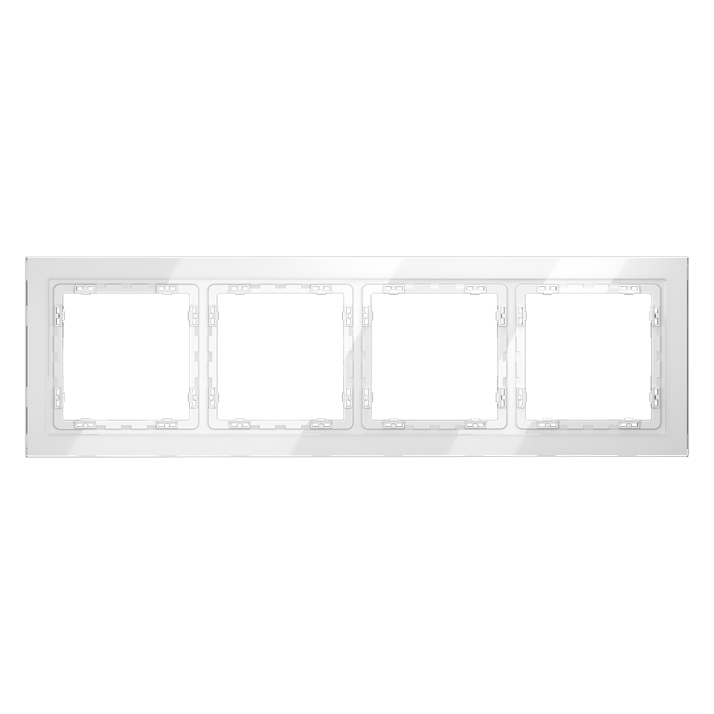 Рамка на 4 поста Voltum S70 VLS110401 (белый, стекло)