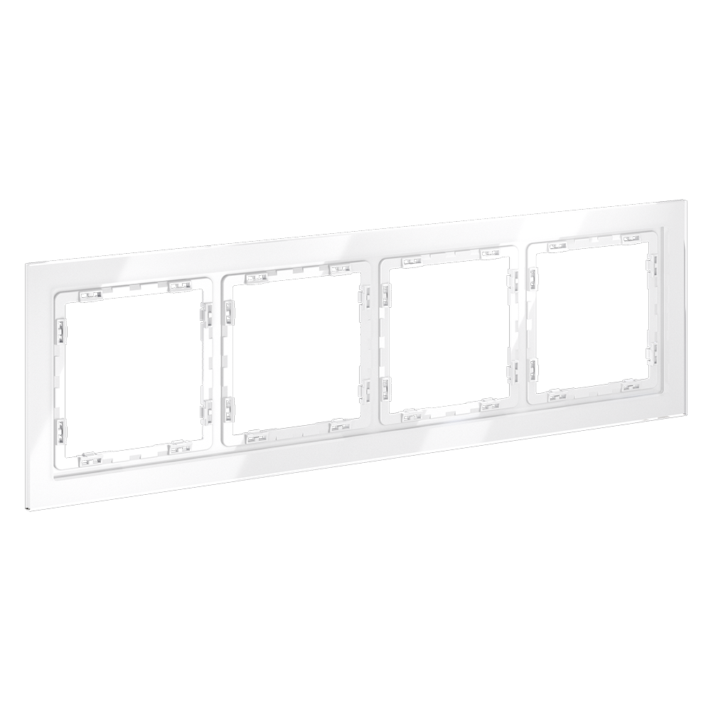 Рамка на 4 поста Voltum S70 VLS110401 (белый, стекло)