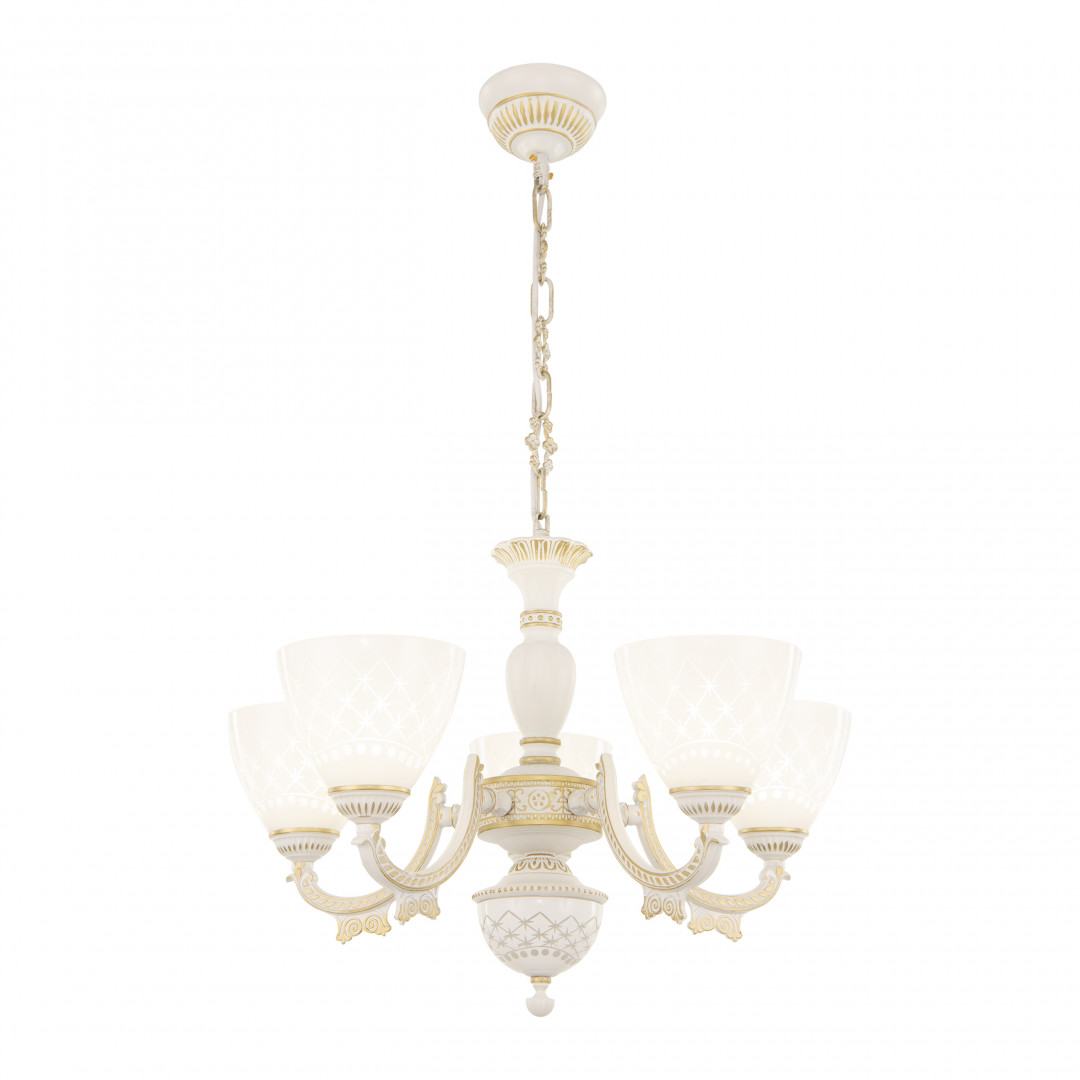 Подвесная люстра Arte Milano 343837/5 WT+G Подвесная люстра Arte Milano 343837/5 WT+G