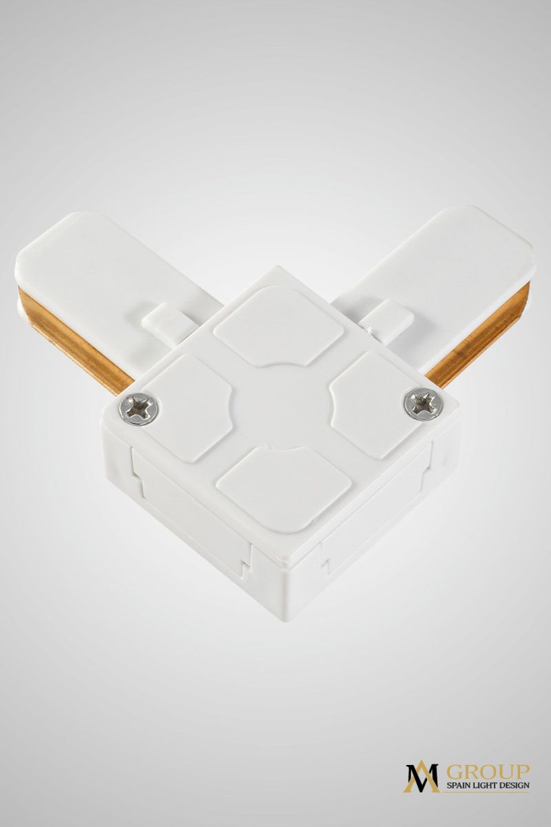 Трековый однофазный L-образный соединитель AM Group AM175 WH