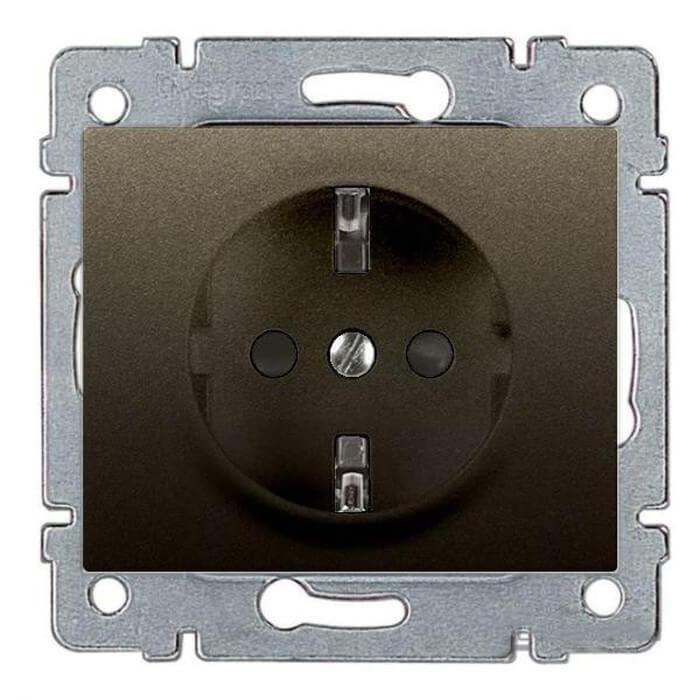 Розетка 2К+3 Legrand Galea Life 16A 250V с/з со шторками автоматические клеммы темная бронза 771263