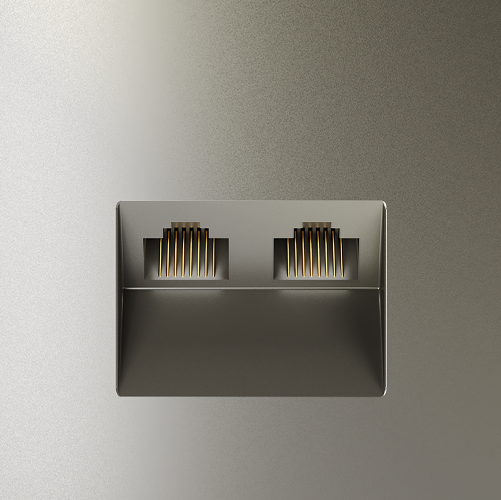 Розетка компьютерная двойная Voltum S70 VLS060204 (шелк)