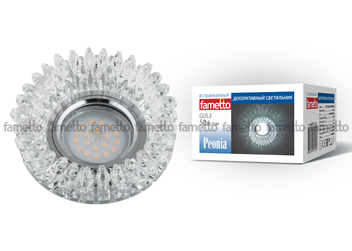 Встраиваемый светильник Fametto Peonia DLS-P113 GU5.3 CHROME/CLEAR Встраиваемый светильник Fametto Peonia DLS-P113 GU5.3 CHROME/CLEAR