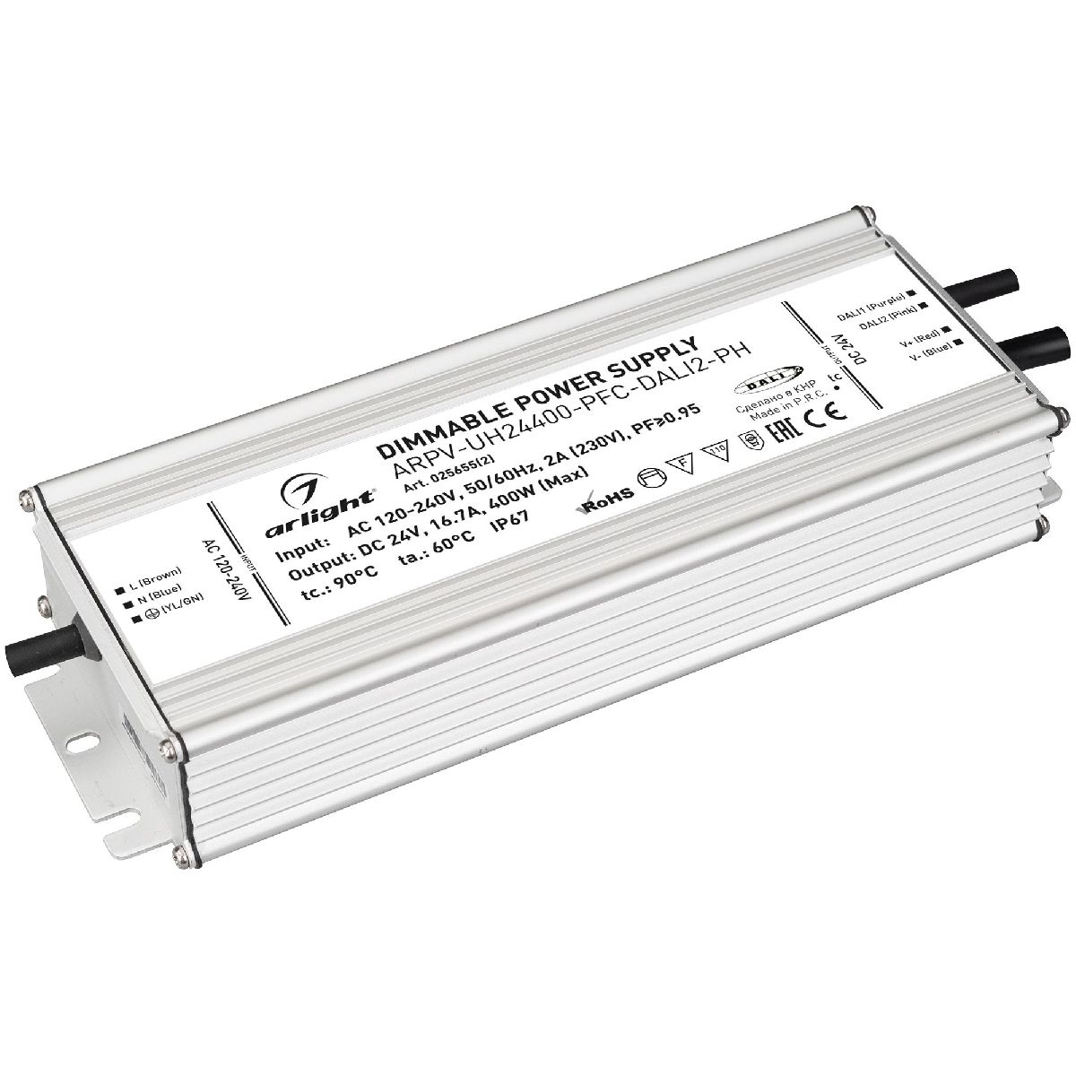 Блок питания Arlight ARPV-UH24400-PFC-DALI2-PH (24V, 16.7A, 400W, IP67) 025655(2) Блок питания Arlight ARPV-UH24400-PFC-DALI2-PH (24V, 16.7A, 400W, IP67) 025655(2)