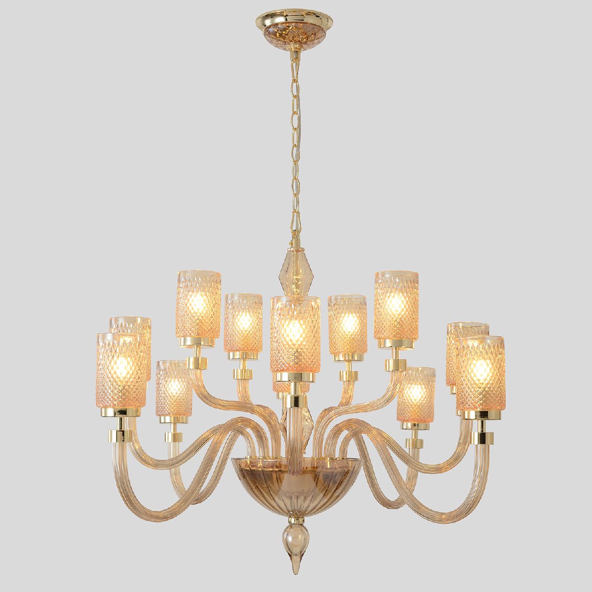 Подвесная люстра Crystal Lux SILVESTRO SP12 AMBER Подвесная люстра Crystal Lux SILVESTRO SP12 AMBER