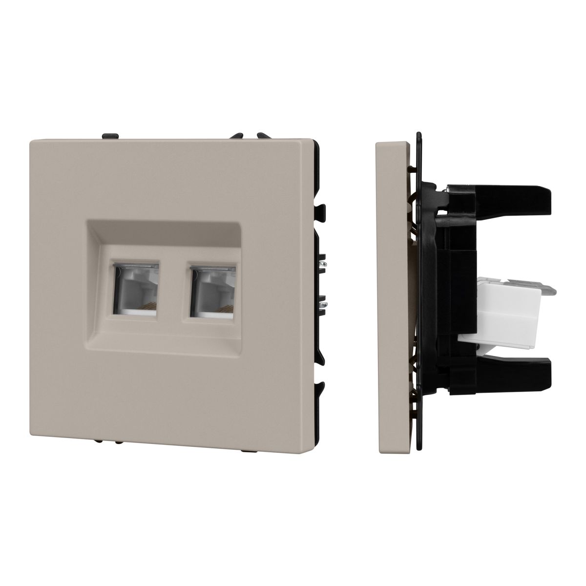 Розетка телефонная двойная софт-тач кашемир Arlight SCT-MTL2-SFPL-CA (2хRJ-11, 4C) 061889(1)