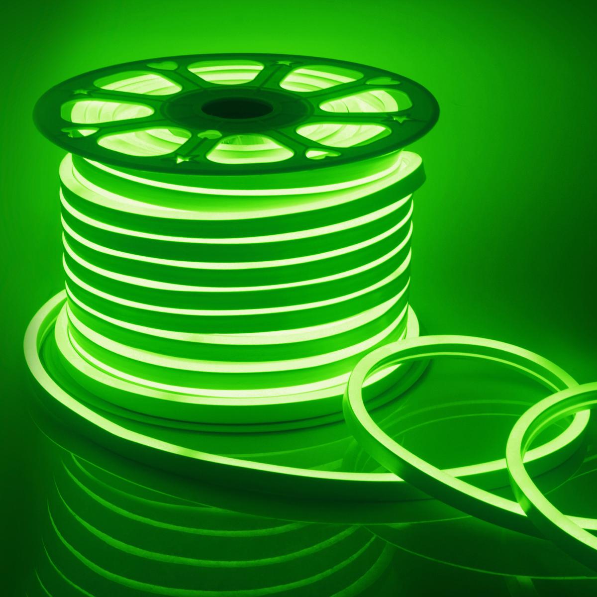 Светодиодный неон мини Apeyron 220В 5,5Вт/м smd2835 120д/м IP65 50м зеленый 17-37
