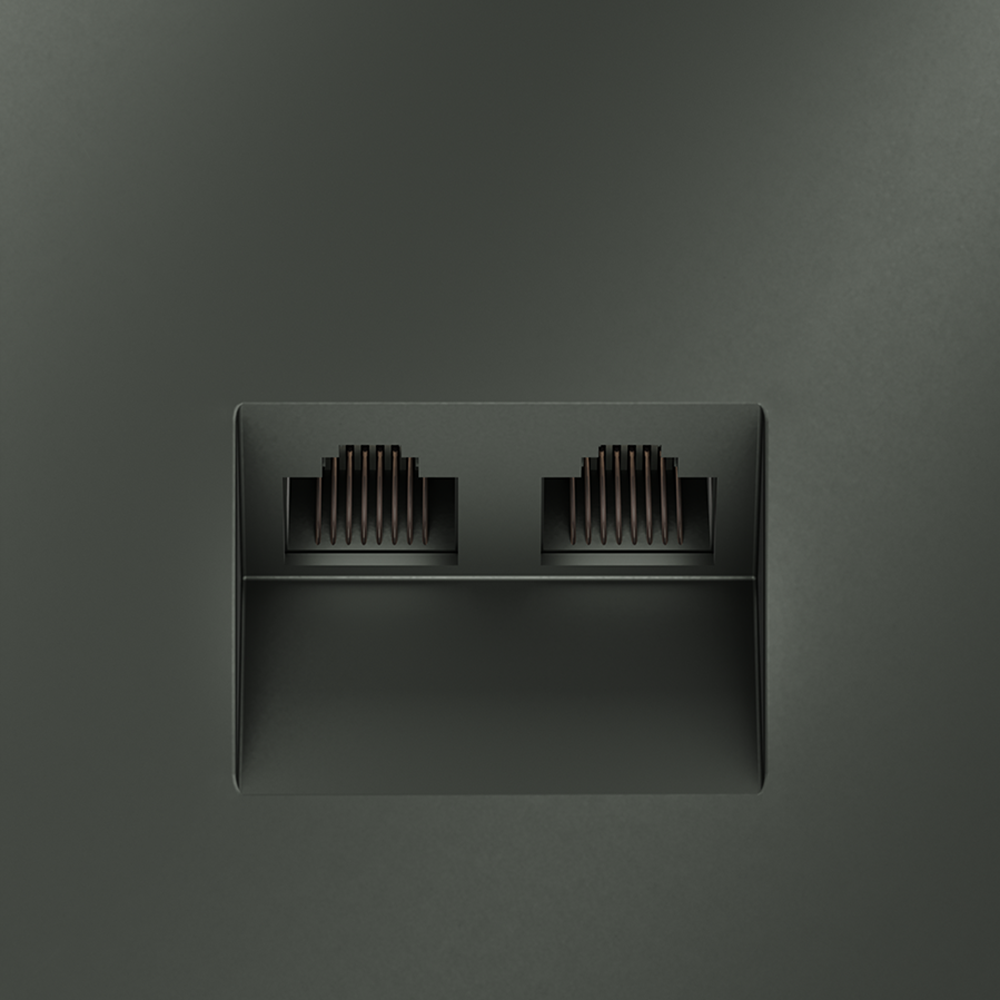 Розетка компьютерная двойная Voltum S70 VLS060206 (титан)