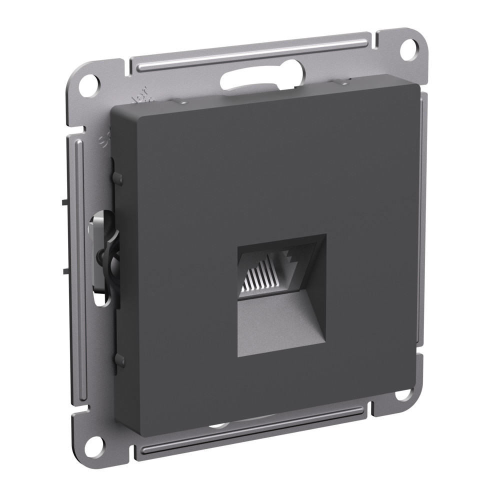 Розетка компьютерная RJ45, кат. 6A, Systeme Electric AtlasDesign Базальт ATN001486