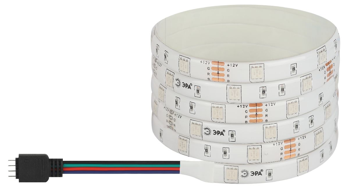 Светодиодная лента Эра 12В 5050 7,2Вт/м RGB 5м IP65 LS5050-7,2-30-12-RGB-IP65-1 year-5m Б0059918 Светодиодная лента Эра 12В 5050 7,2Вт/м RGB 5м IP65 LS5050-7,2-30-12-RGB-IP65-1 year-5m Б0059918