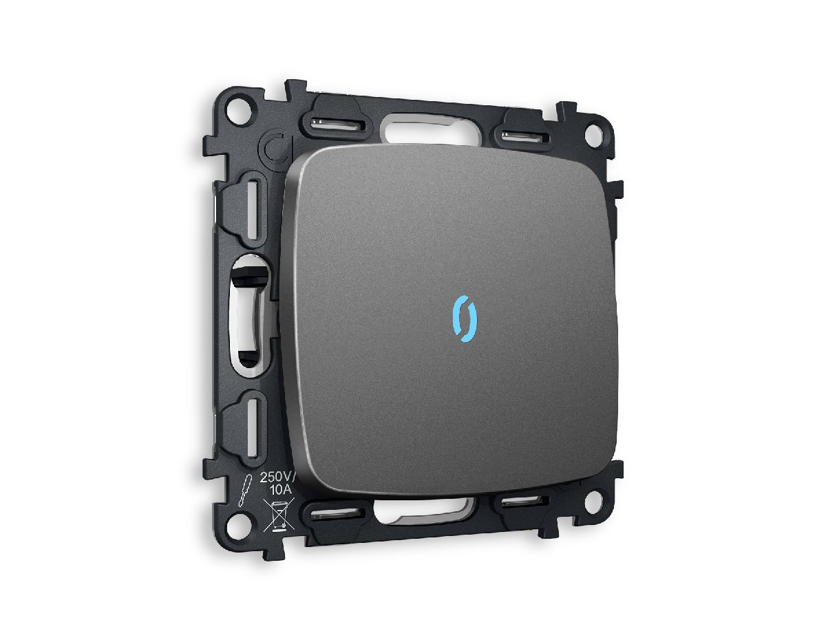 Комплект механизма 1-кл выключателя с подсветкой Ambrella Volt Omega MO652020