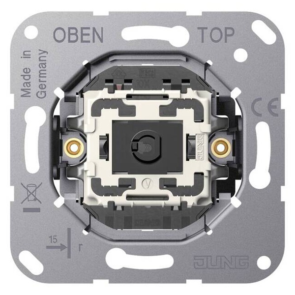 Механизм серии LS1912 одноклавишный, проходной, крепление винтами, без монтажных лапок Jung K506EU