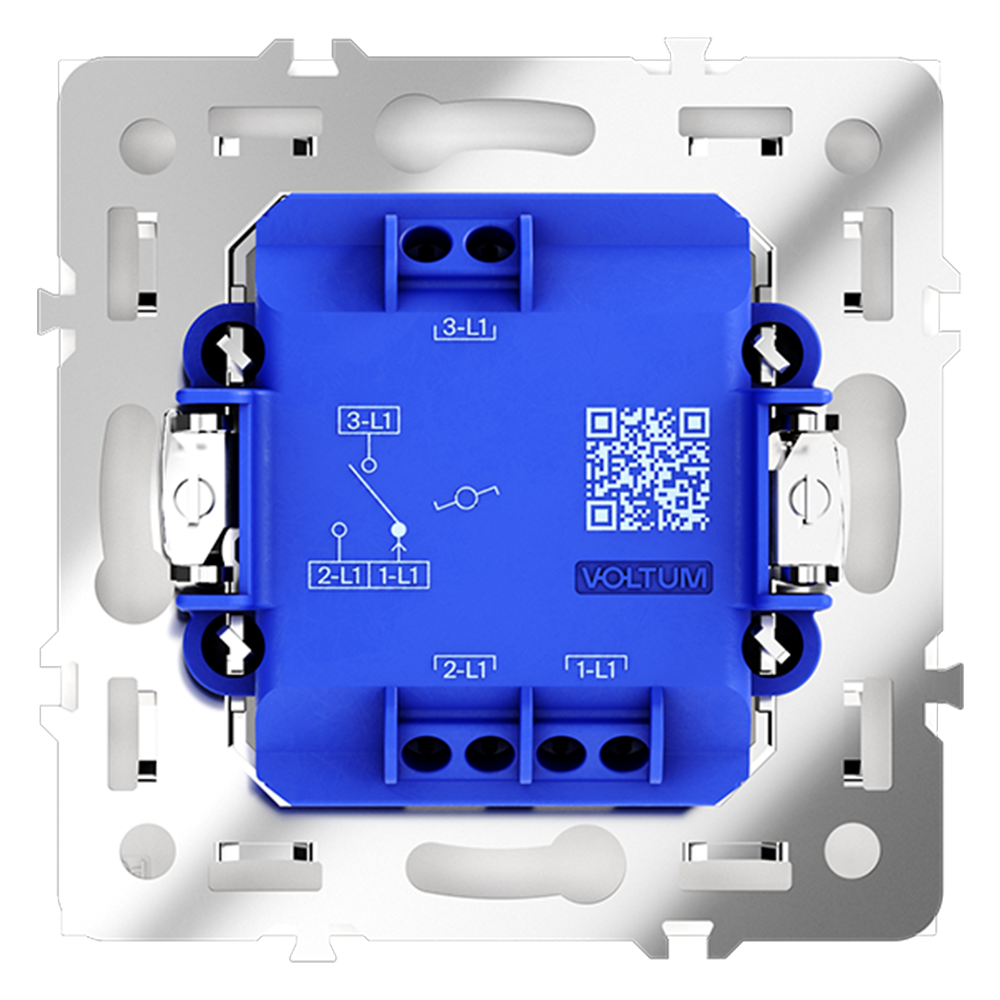 Проходной переключатель одноклавишный Voltum S70 VLS010301 (белый глянцевый)