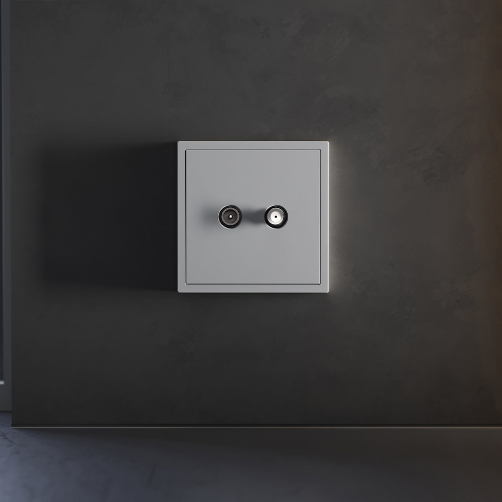 Накладка для розетки телевизионной оконечной TV+SAT Voltum S70 (серый) VLS001616