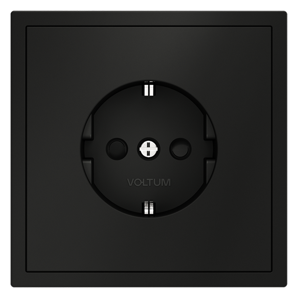 Розетка со шторками Voltum S70 VLS040208 (черный матовый)
