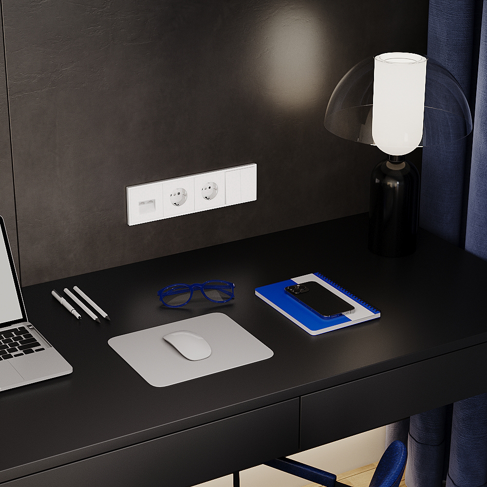 Розетка со шторками Voltum S70 VLS040202 (белый матовый)