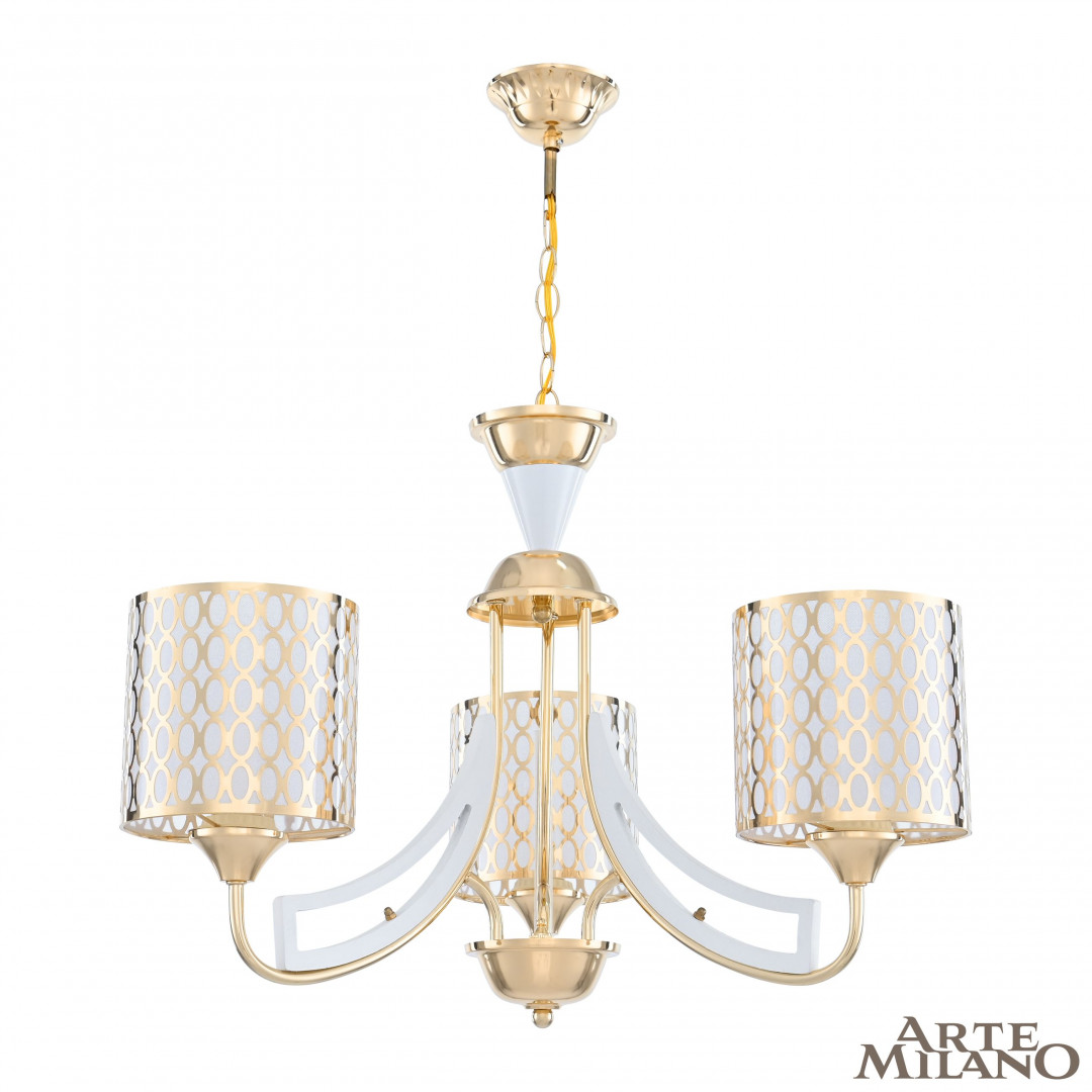 Подвесная люстра Arte Milano Florentia-3387 303387/3 Wh/Gd Подвесная люстра Arte Milano Florentia-3387 303387/3 Wh/Gd