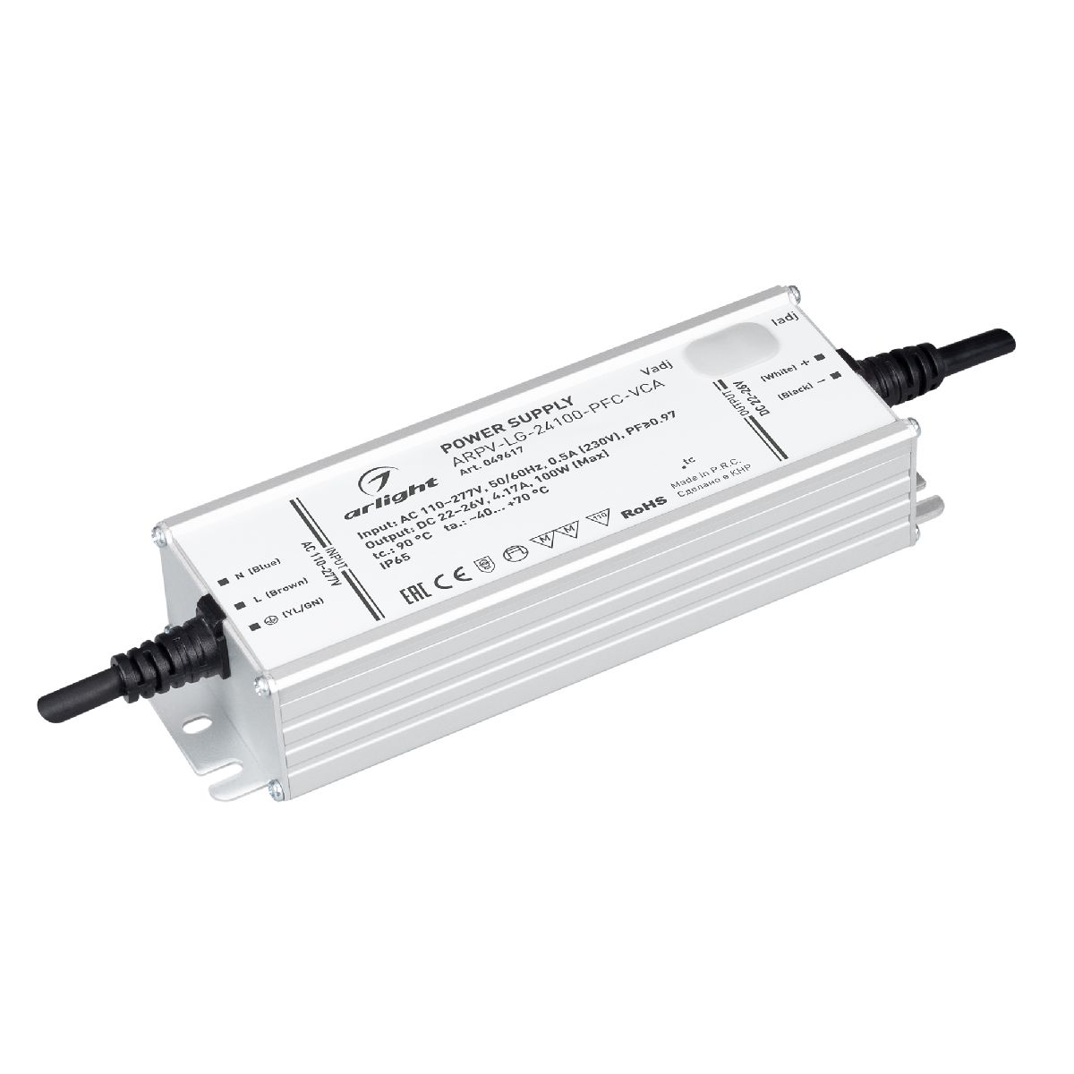 Блок питания Arlight ARPV-LG-24100-PFC-VCA (22-26V, 4.17A, 100W) 049617 Блок питания Arlight ARPV-LG-24100-PFC-VCA (22-26V, 4.17A, 100W) 049617