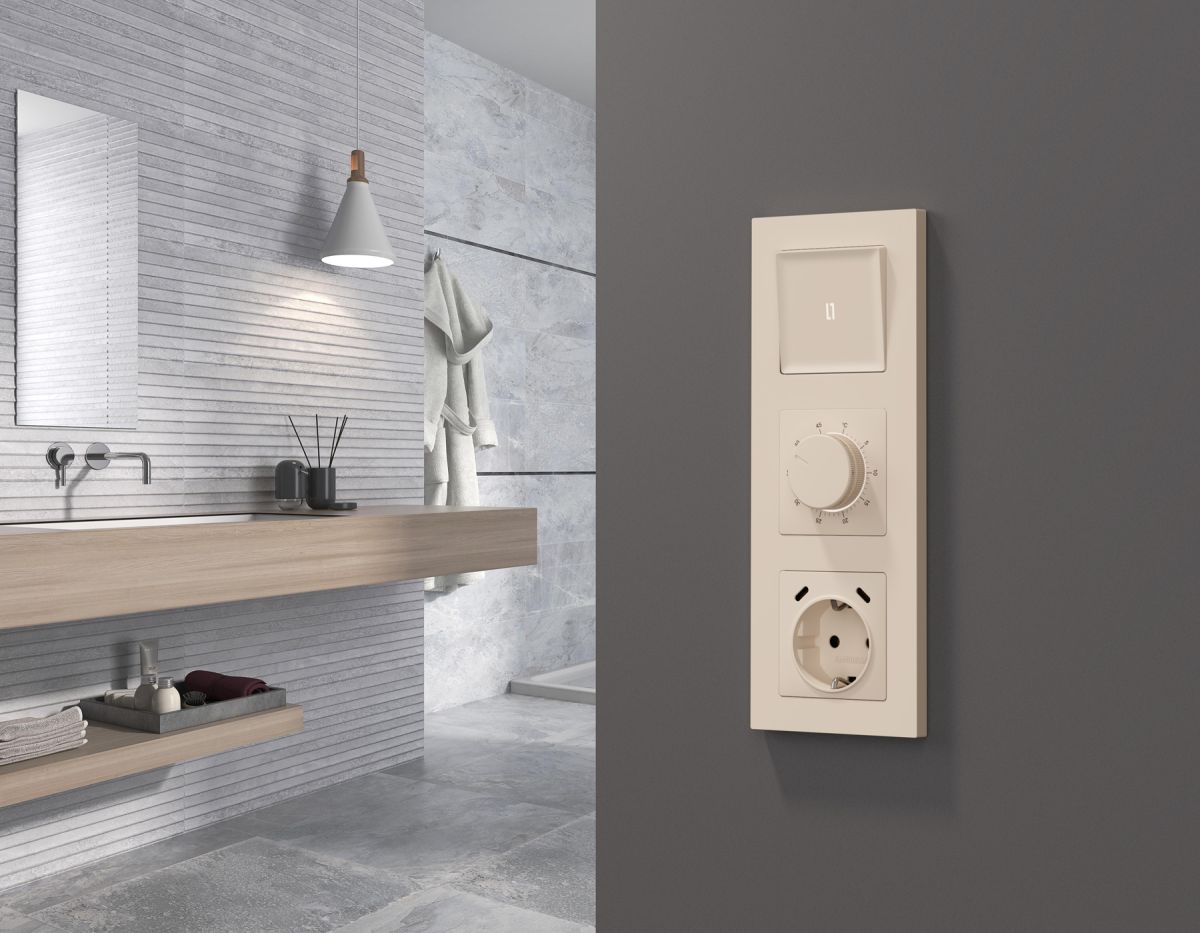 Лицевая панель Alfa (Бежевый матовый) для терморегулятора теплого пола Quant Ambrella Volt AP3257