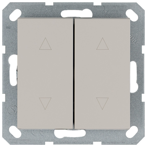 Выключатель двухклавишный для штор 10A 250V с накладкой, цвет Тауп Jasmart G3028T