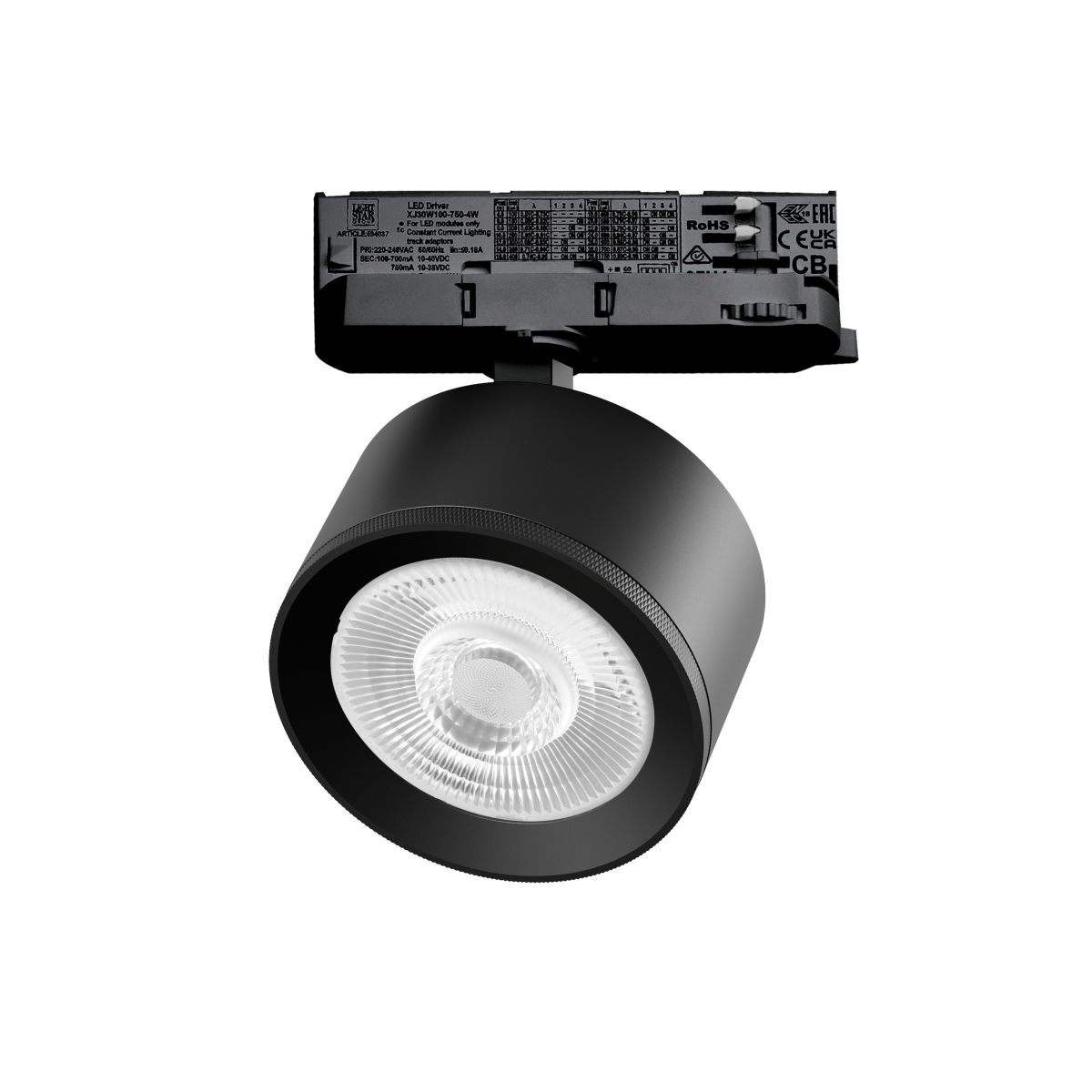 Трековый трехфазный светильник Quattro LED 60G с адаптером Lightstar Alta Pro A5547QT60G (215547 + 594037 + 215504)