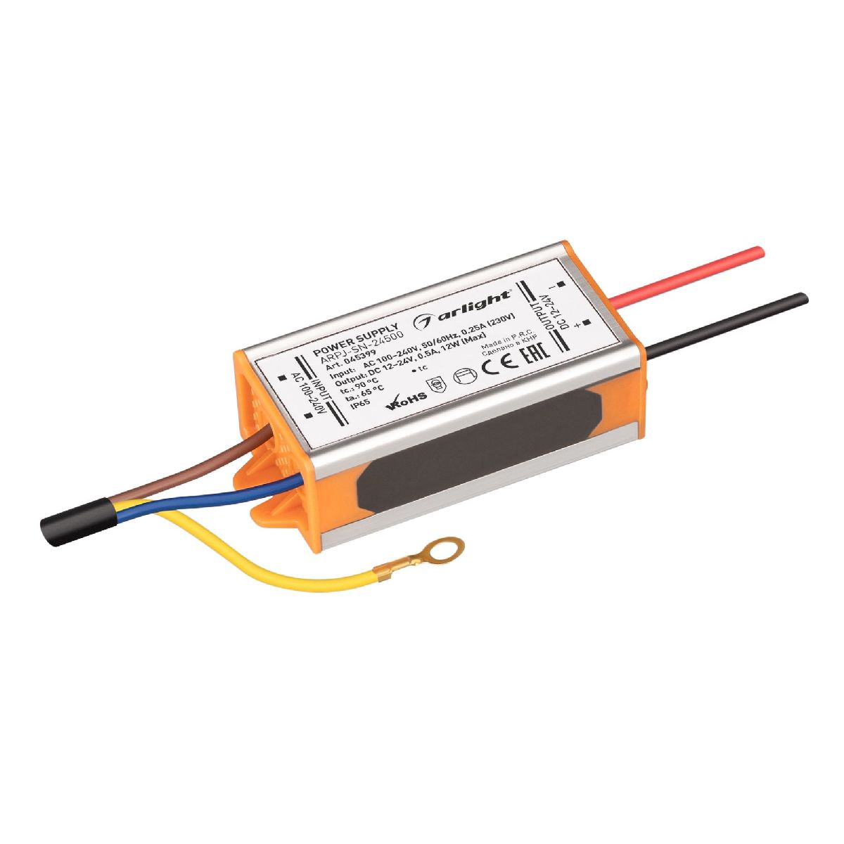 Блок питания Arlight ARPJ-SN-24500 (12W, 12-24V, 500mA, IP65) 045399 Блок питания Arlight ARPJ-SN-24500 (12W, 12-24V, 500mA, IP65) 045399