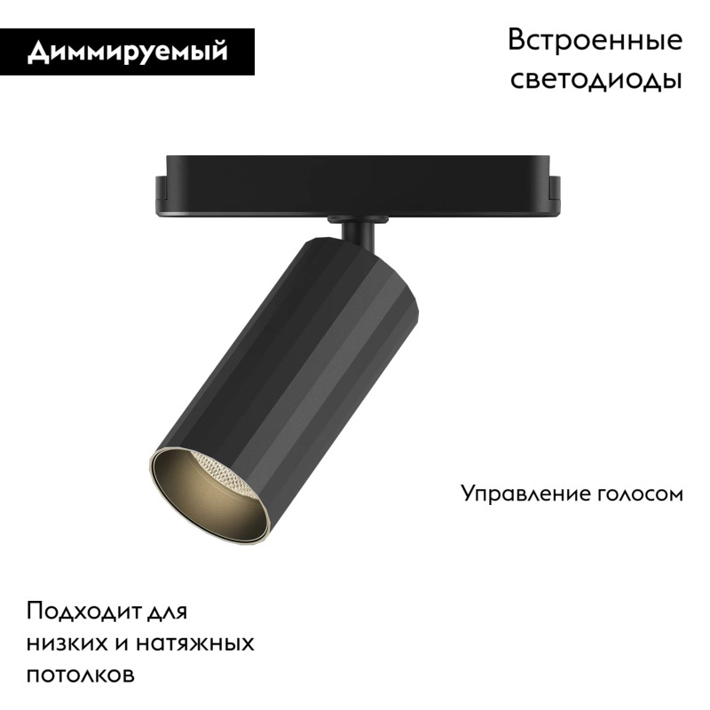 Трековый магнитный однофазный светильник Denkirs Air spot DK5371-BK