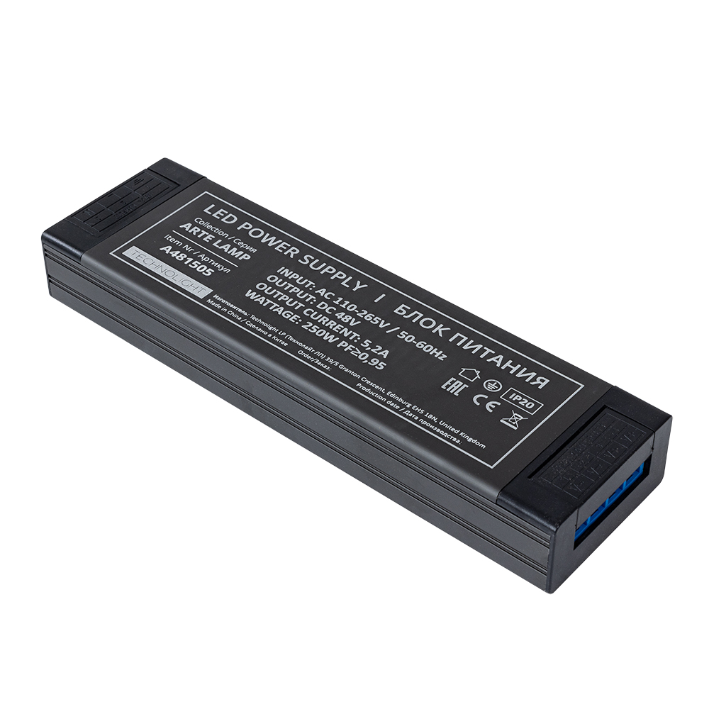 Блок питания Arte Lamp 300Вт DC48В 5.2А IP20 A481505 Блок питания Arte Lamp 300Вт DC48В 5.2А IP20 A481505