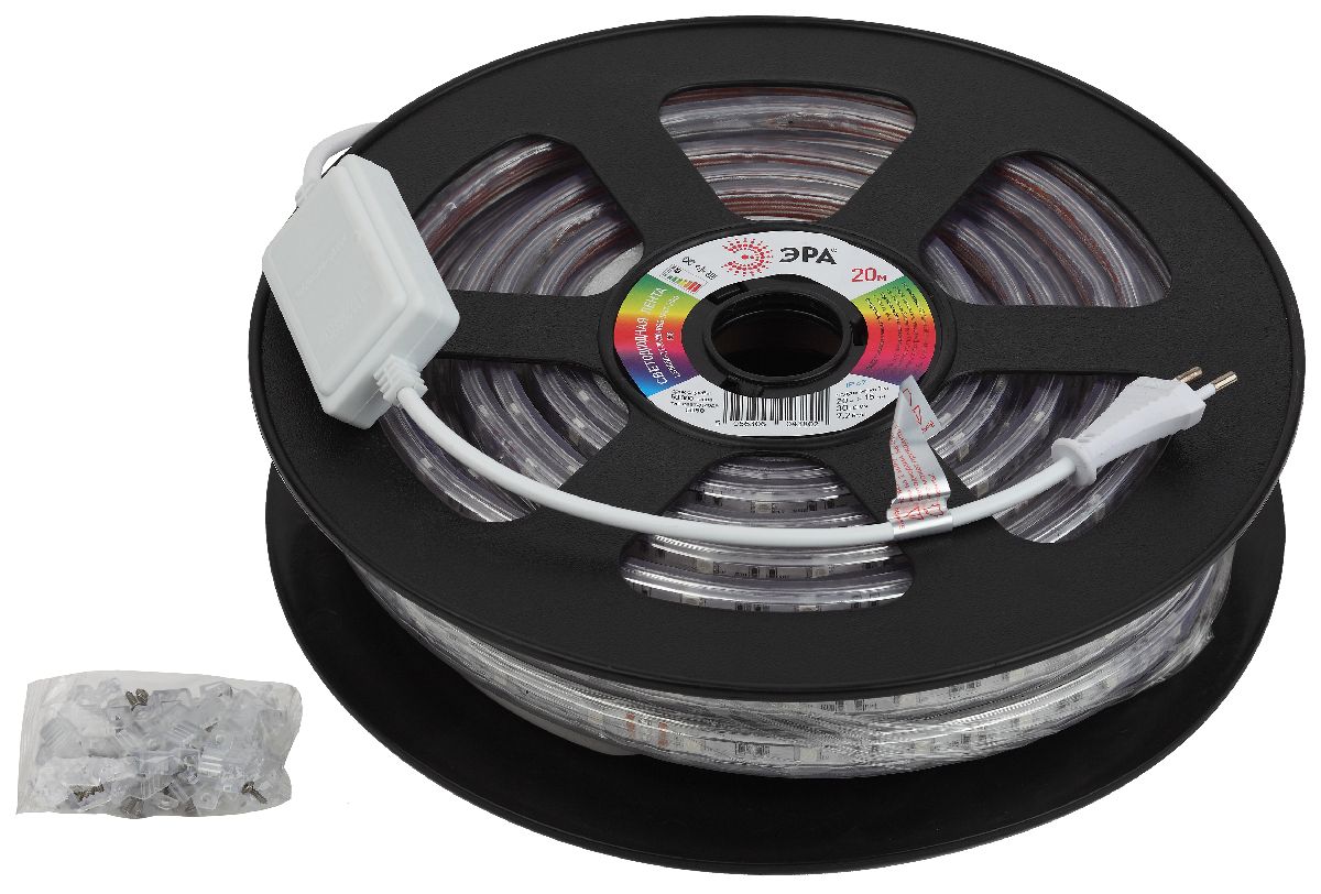 Светодиодная лента Эра 220В 5050 7,2Вт/м RGB 20м IP67 LS5050-7,2-30-220-RGB-IP67-20m Б0043096 Светодиодная лента Эра 220В 5050 7,2Вт/м RGB 20м IP67 LS5050-7,2-30-220-RGB-IP67-20m Б0043096