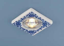 Точечный светильник (Спот) MR16 G5.3, белый/голубой, квадрат, керамика, 9034 MR16 WH/BL