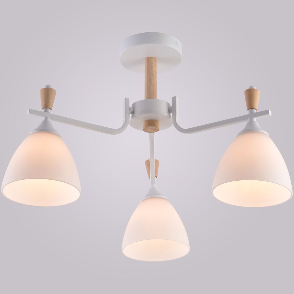 Люстра на штанге Reluce 01622-0.3-03 WH+WOOD Люстра на штанге Reluce 01622-0.3-03 WH+WOOD