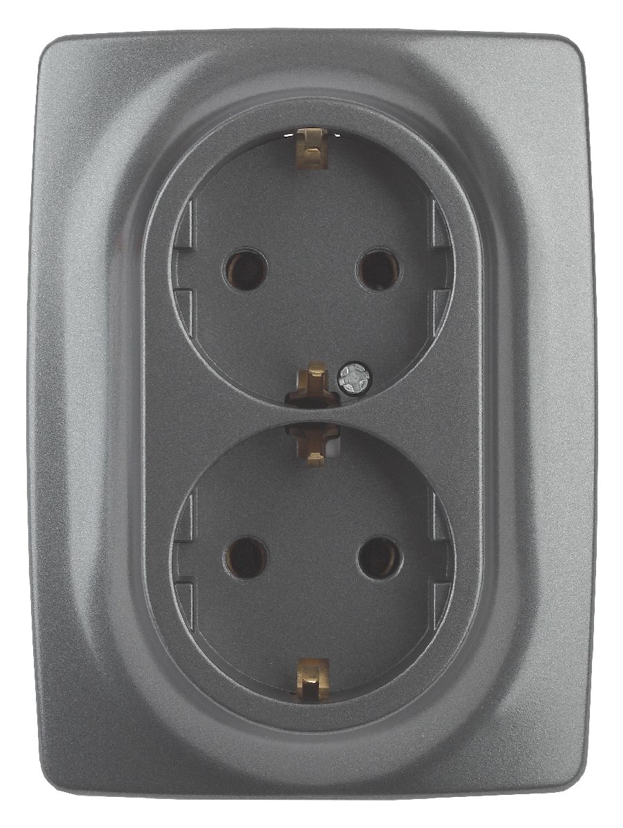 Розетка 2x2P+E Schuko со шторками Эра 12-2108-12 Б0036448