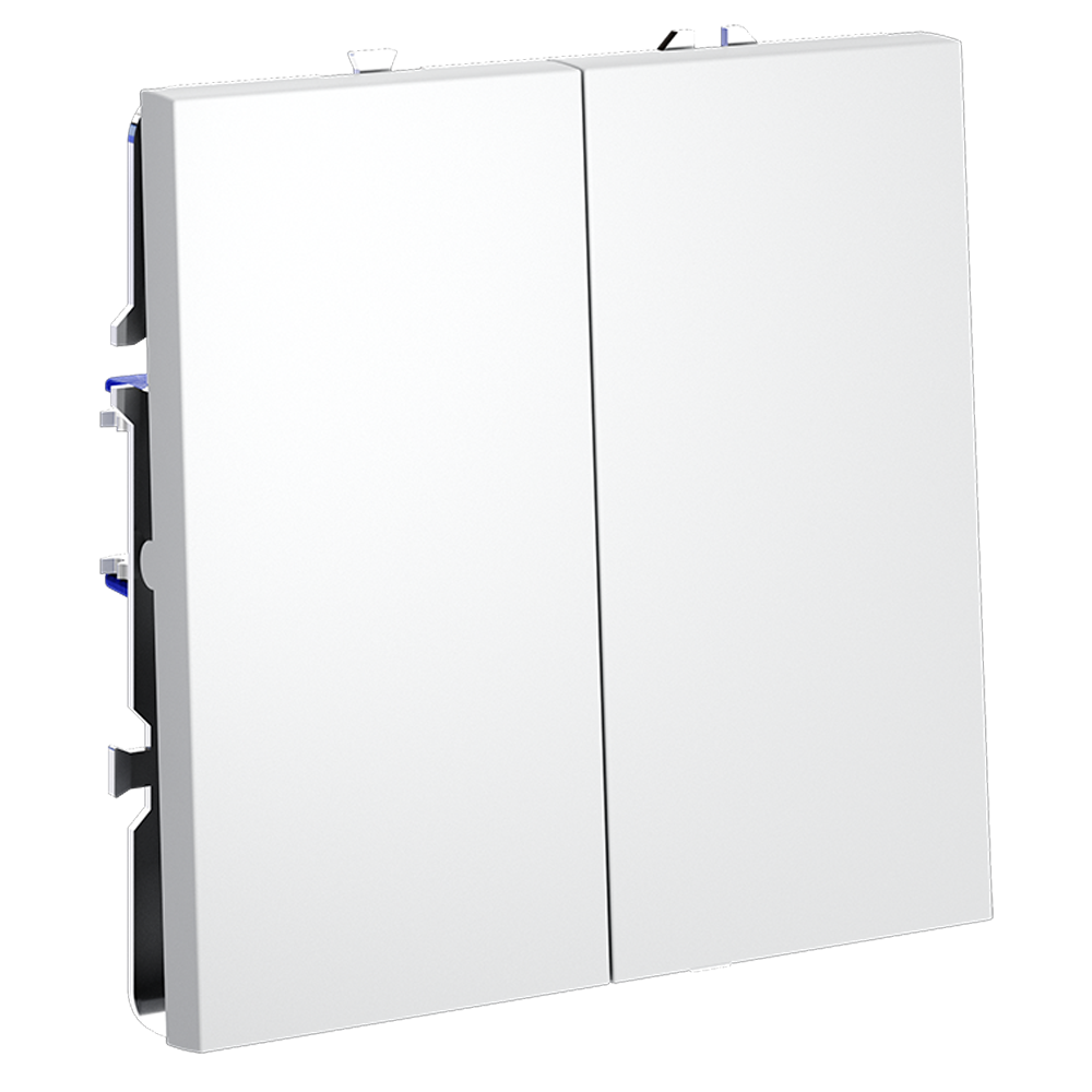 Выключатель двухклавишный Voltum S70 VLS020102 (белый матовый)