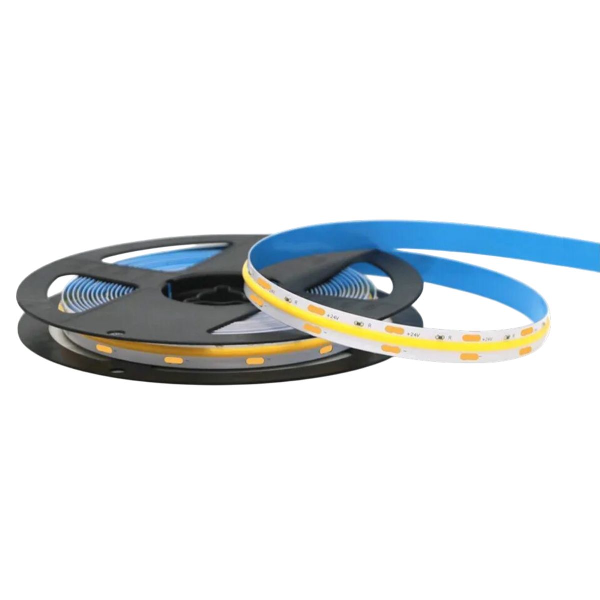 Гибкая светодиодная лента на самоклеящейся основе Uniel ULS-C22-COB-480LED-m-8mm-IP20-DC24V-12W-m-5M-3000K UL-00013010