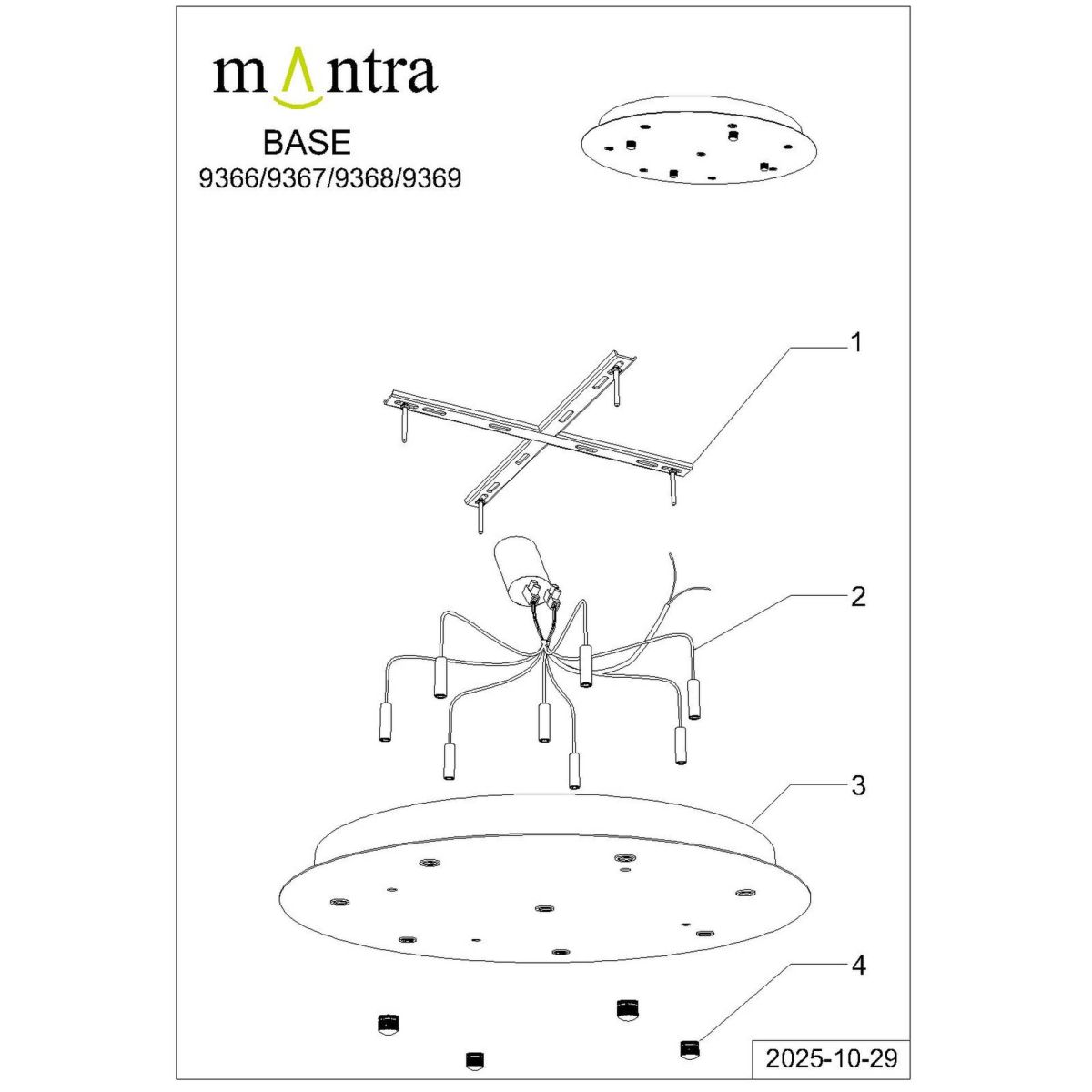 Подвесная люстра Mantra Boomerang 9369+9240 (8L)