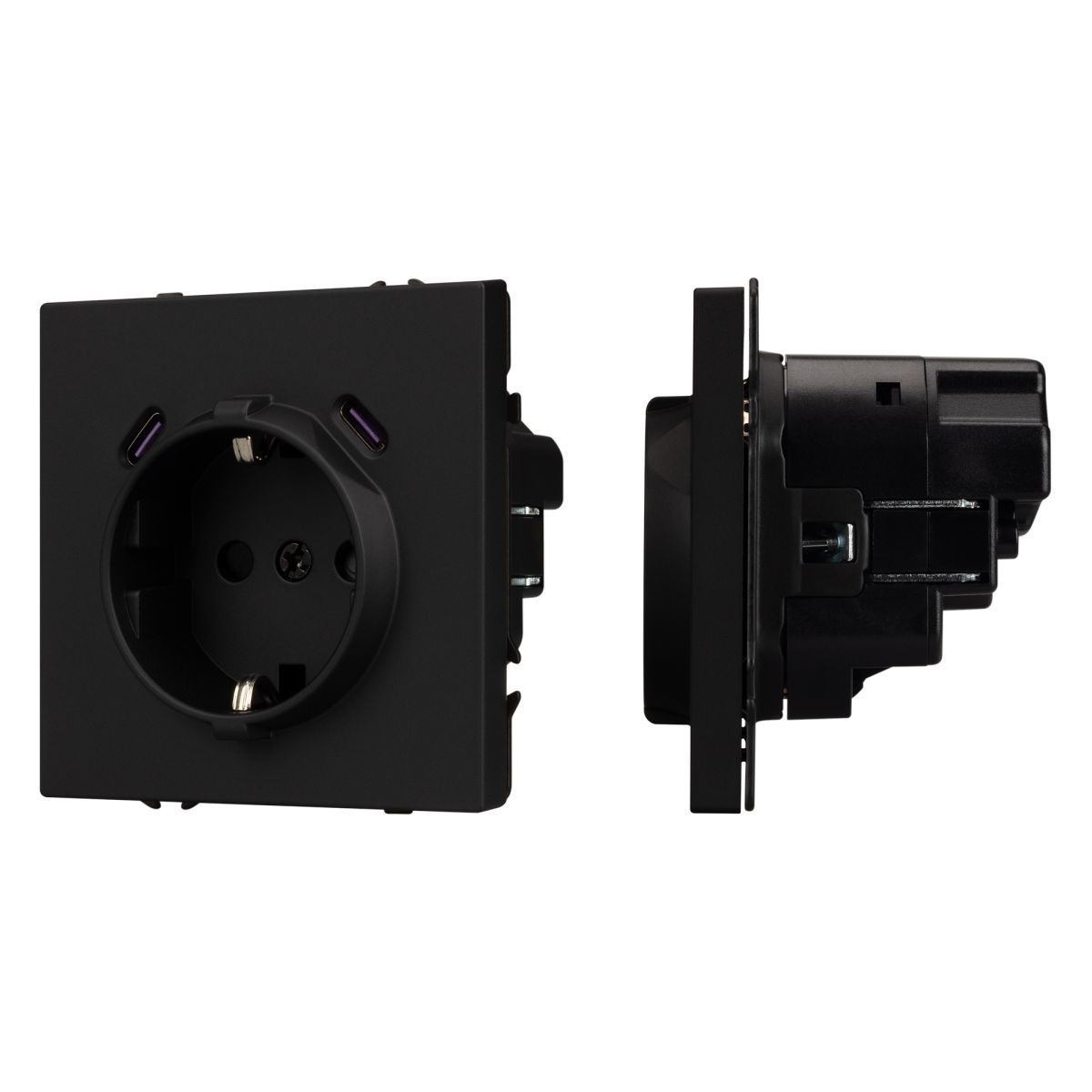 Механизм розетки с USB зарядкой Arlight SCT-NOBE-MUCC-SFPL-BK (230V, 16A) 061813