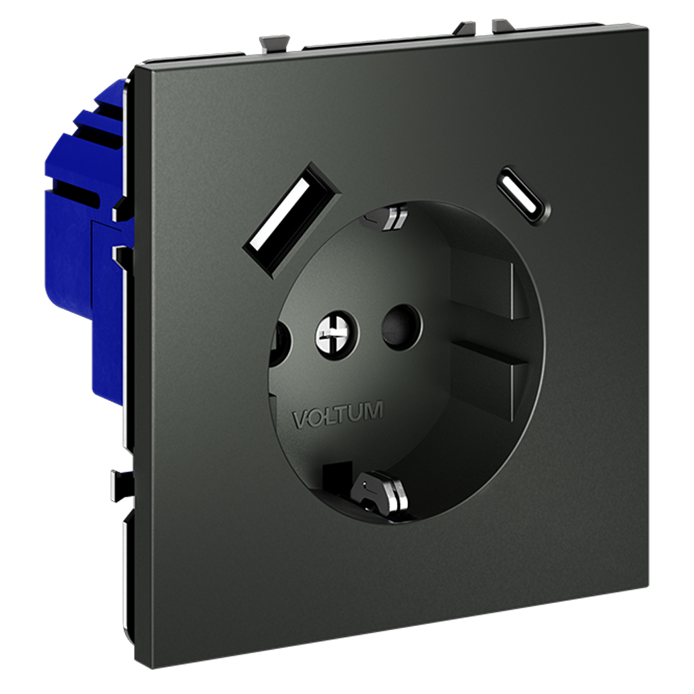 Розетка с USB, A+C Voltum S70 VLS040506 (титан)