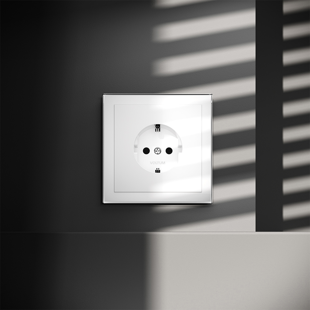 Розетка Voltum S70 VLS040101 (белый глянцевый)